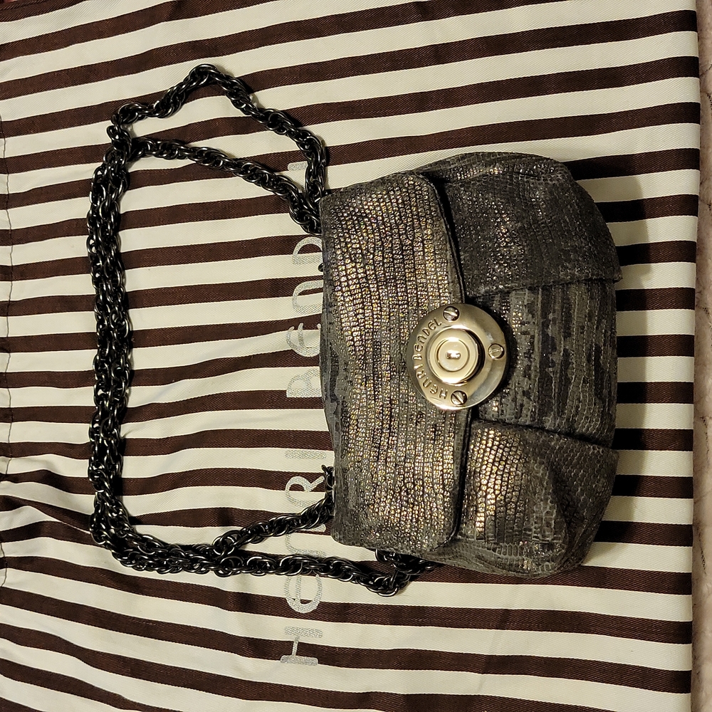 Henri Bendel Milliner Metallica Lizard Print Mini bag